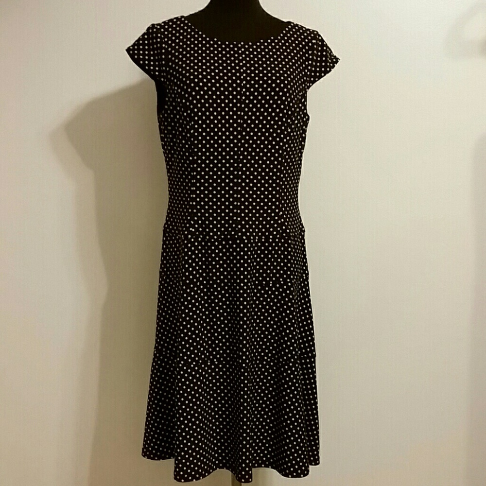 Anne Klein Brown polka dot dress size 10